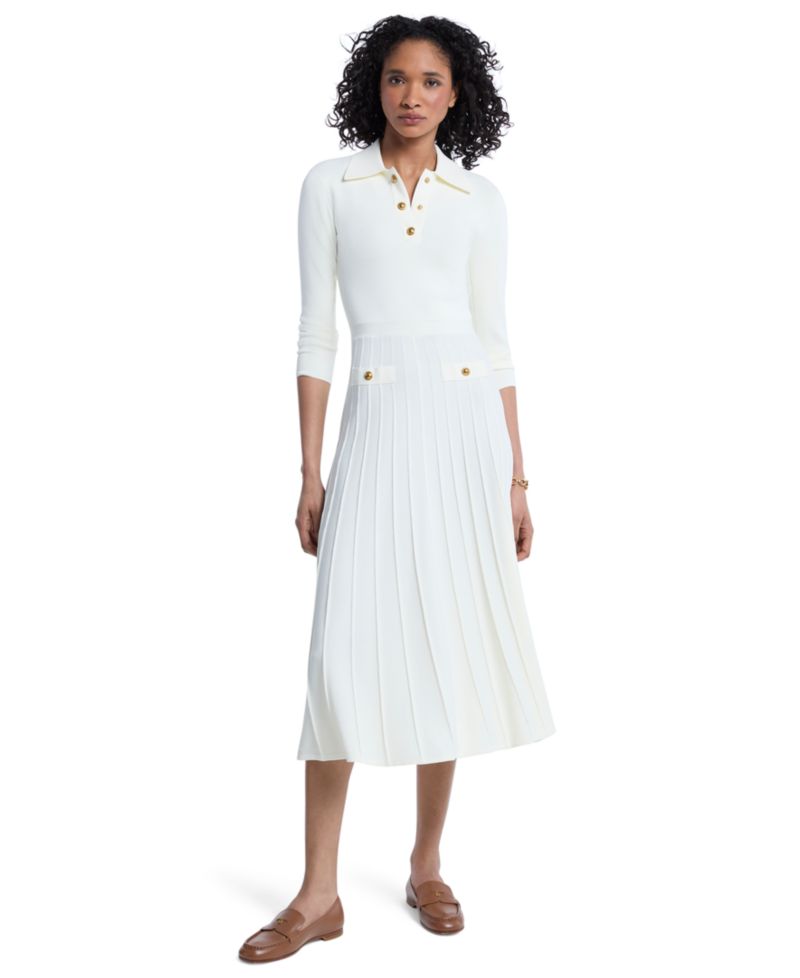 Women's Midi Stretch-Knit Polo Dress