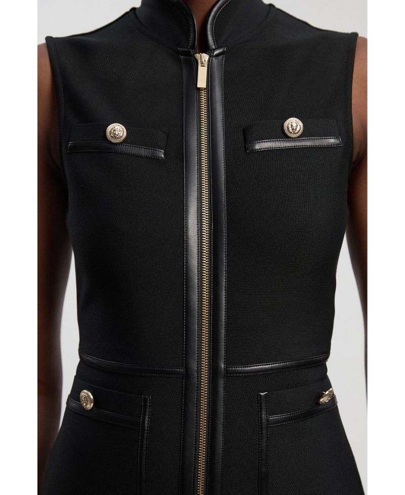 Women's Military Bandage Midi Dress