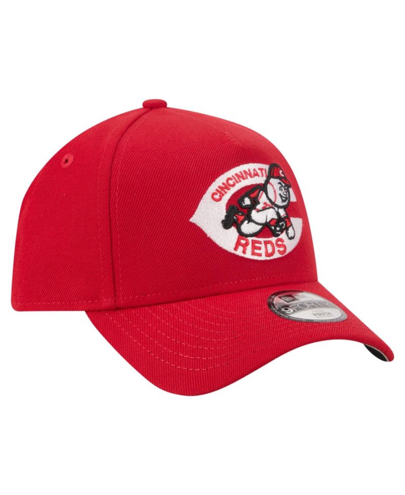 Big Boys and Girls Red Cincinnati Reds Cooperstown Logo 9FORTY A-Frame Adjustable Hat