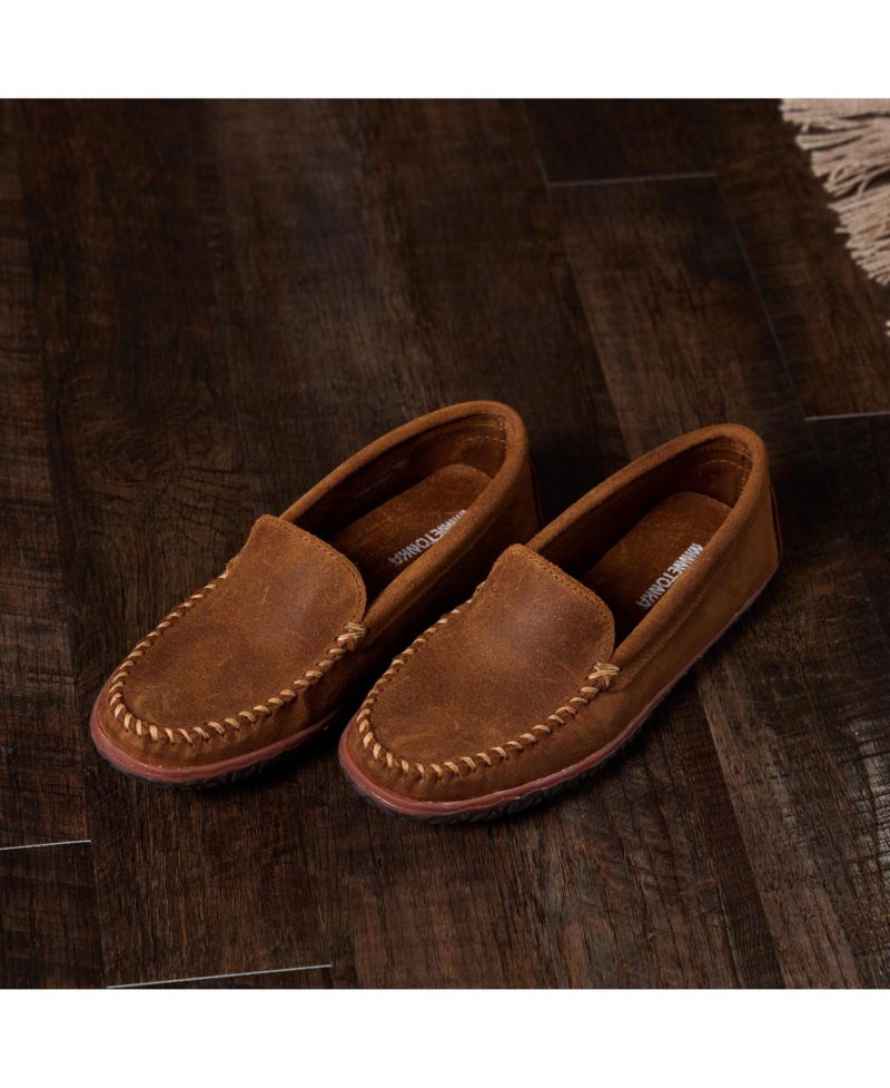 Men's Venetian Tread Suede Slip Ons Loafers
