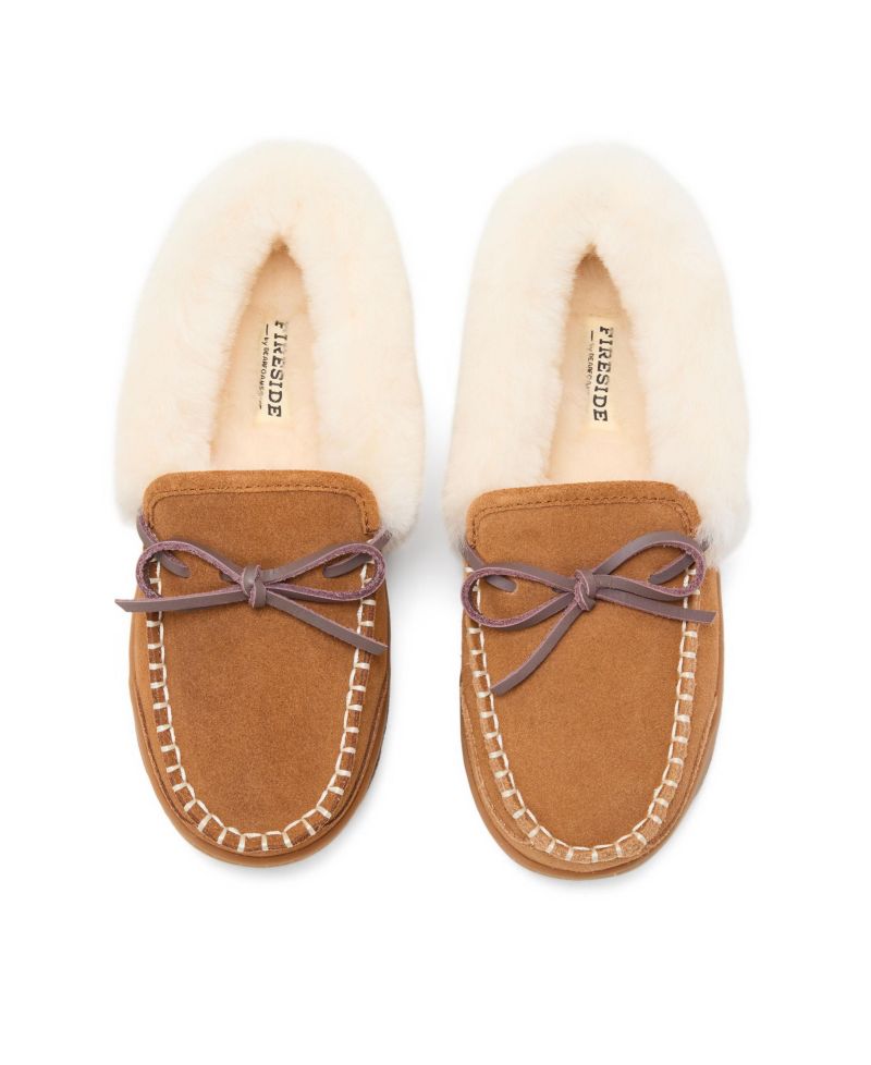 Women's Gladstone Genuine Shearling Moccasin with Stitching