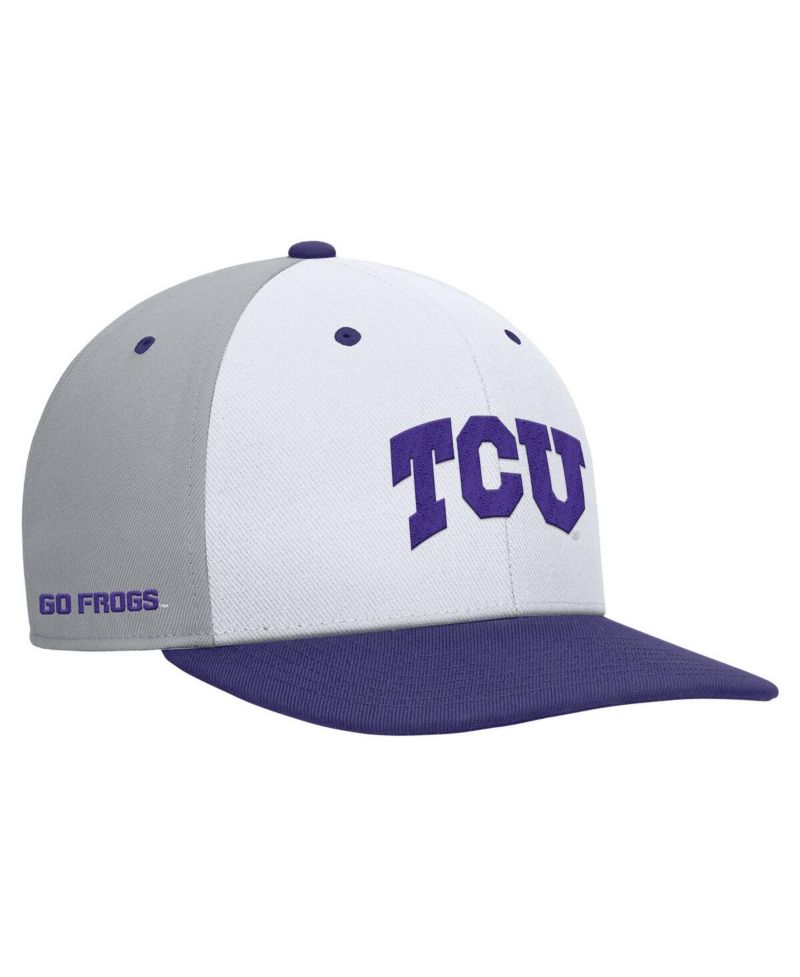 Men's White/Gray TCU Horned Frogs Pro Performance Snapback Hat