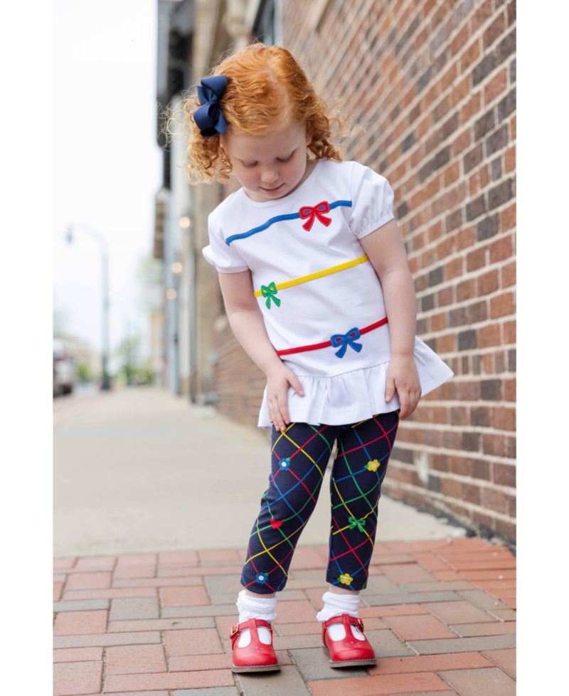 Little Girls 2T - 6X Knit Tunic And Printed Capri Leggings