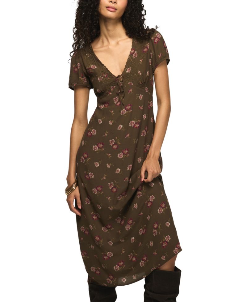 Women's Simone Embroidered Floral A-Line Midi Dress
