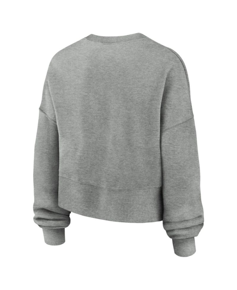 Women's Heather Gray Alabama Crimson Tide Oversized Phoenix Arch Pullover Sweatshirt
