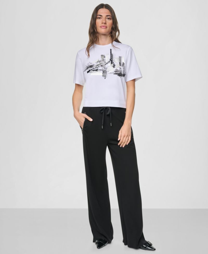 Women's Studded City Graphic Short-Sleeve T-Shirt