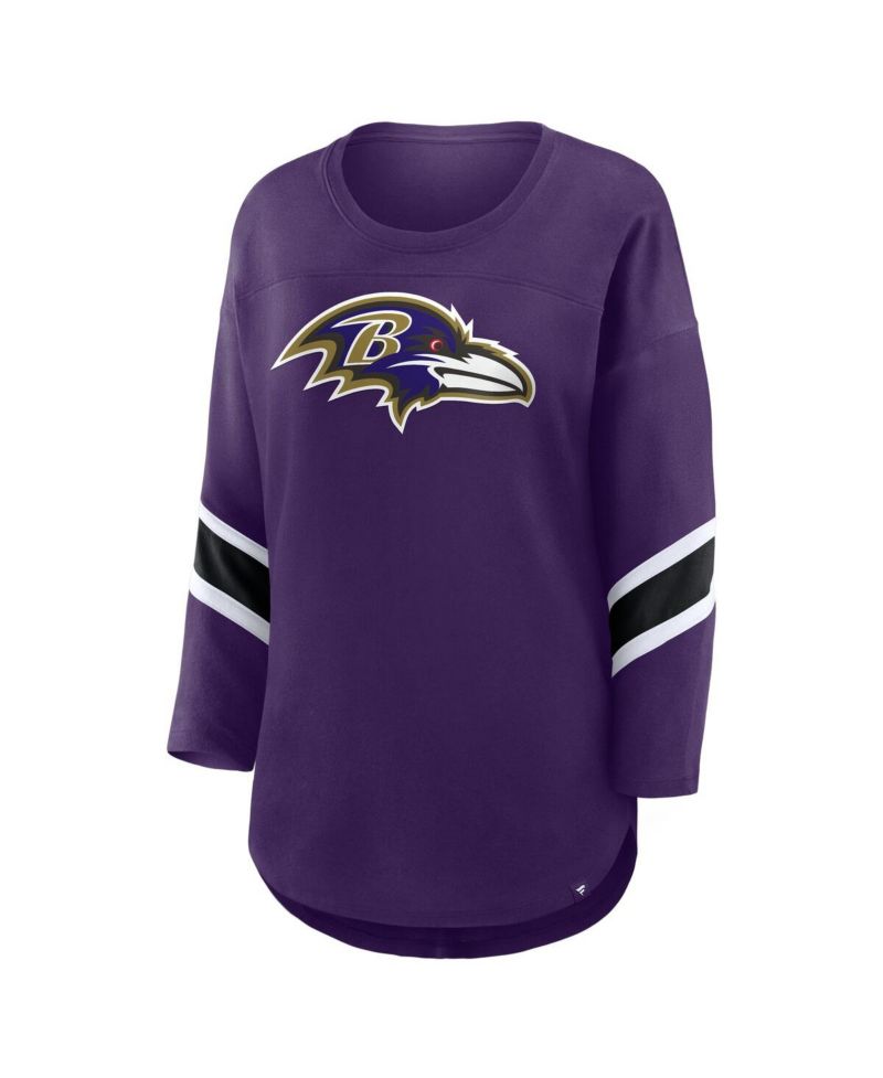 Women's Purple Baltimore Ravens Redzone 3/4-Sleeve T-Shirt