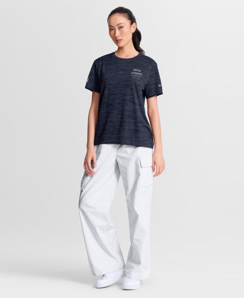 Women's College Navy Seattle Seahawks Sideline Velocity Dri-FIT T-Shirt
