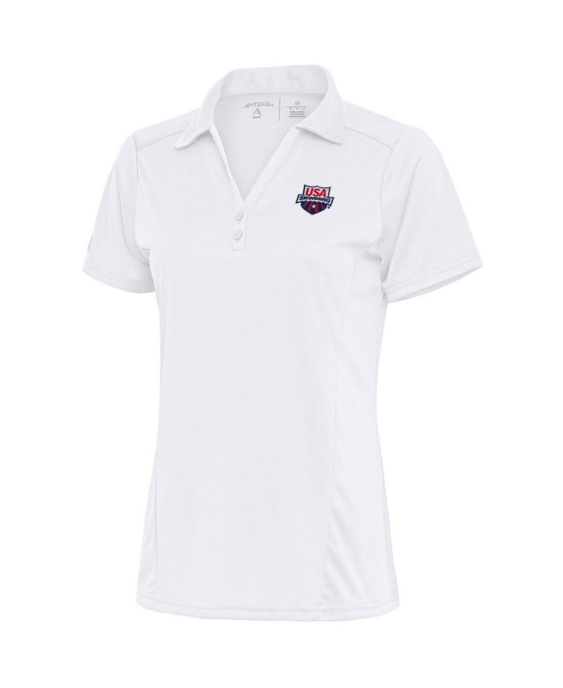 Women's White USA Swimming Tribute Polo Shirt