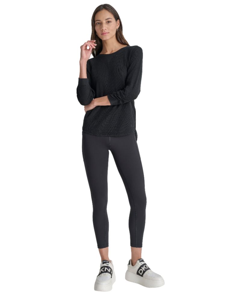 Women's Mini Slub Waffle Three-Quarter-Sleeve T-Shirt