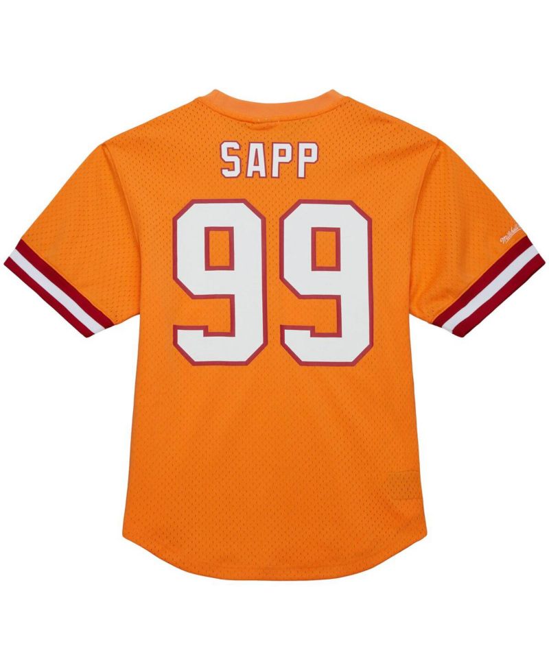 Men's Warren Sapp Orange Tampa Bay Buccaneers Retired Player Name & Number Mesh T-Shirt