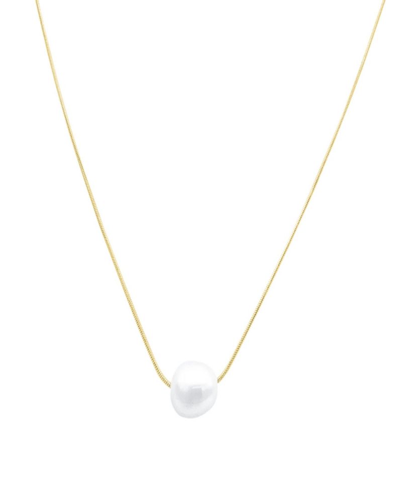 Tarnish Resistant Gold Freshwater Cultivated Pearl Chain Necklace