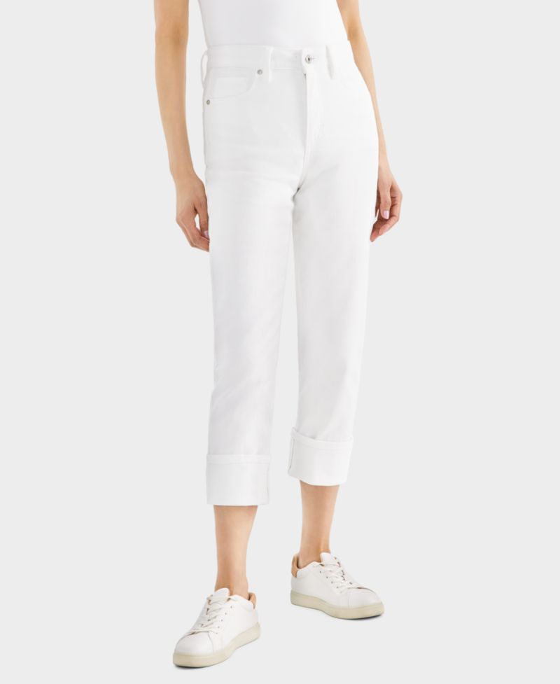 Petite High-Rise High-Cuff Capri Jeans