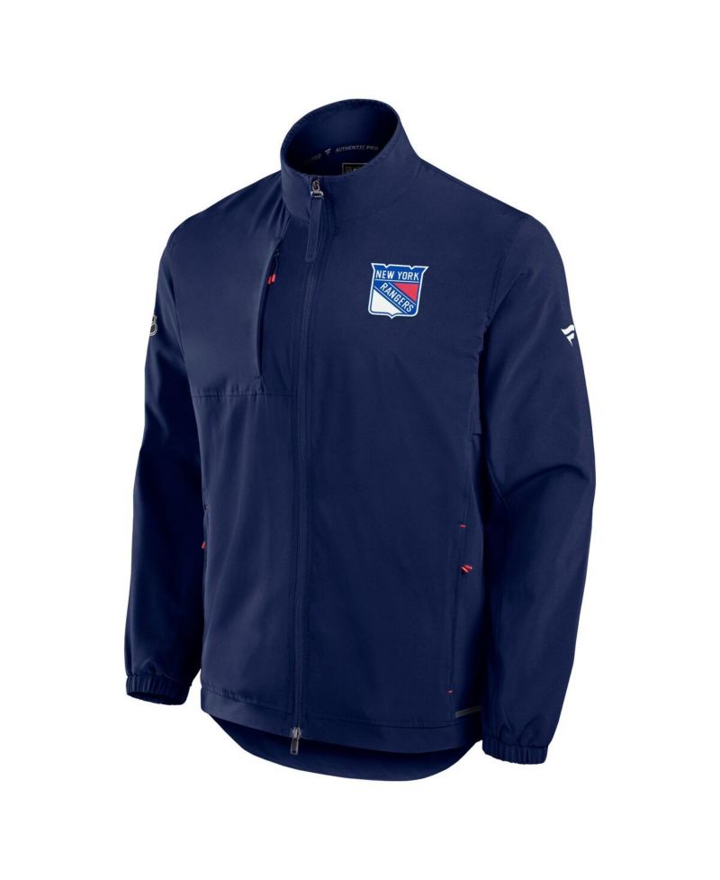 Men's Navy New York Rangers Authentic Pro Rink Full-Zip Coaches Jacket