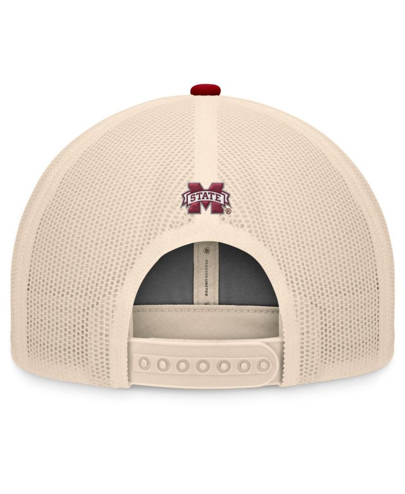 Men's Maroon/Natural Mississippi State Bulldogs Bennett Trucker Adjustable Hat