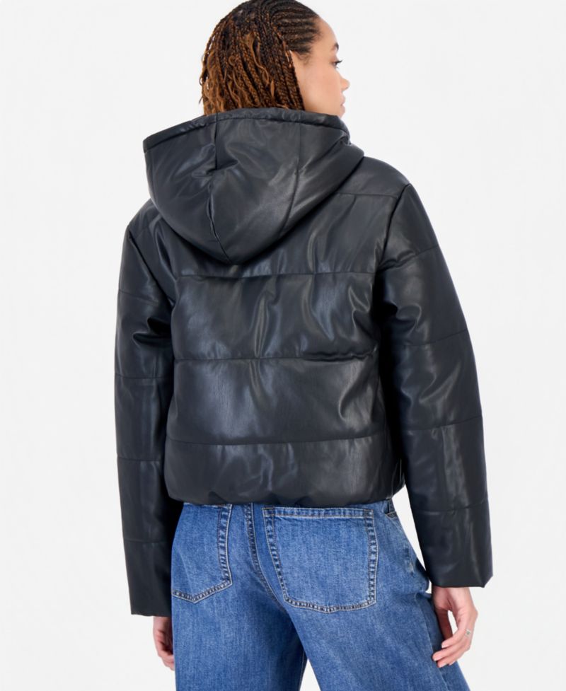Juniors' Hooded Puffer Insulated Jacket