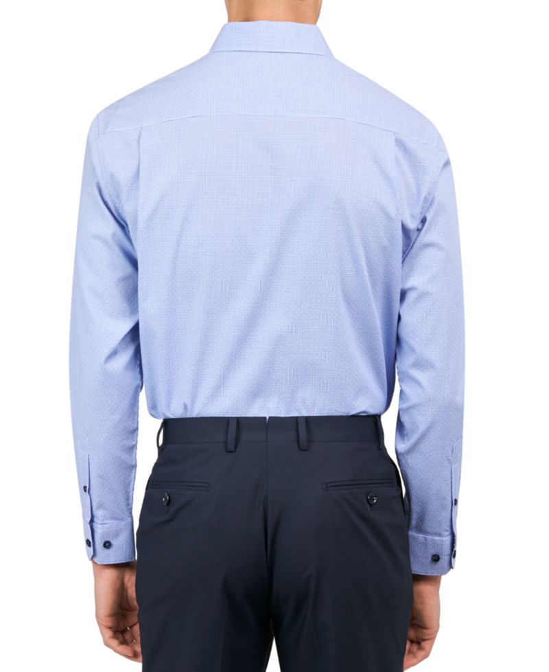Men's Regular-Fit Gingham Dot Dress Shirt