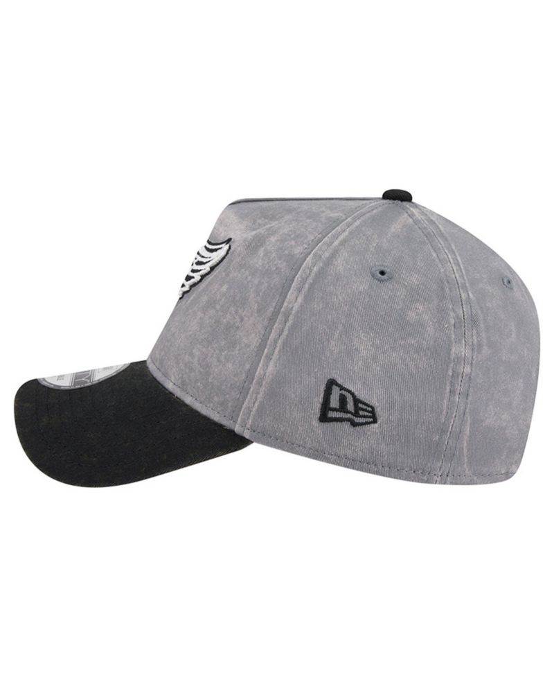 Men's Gray/Black Detroit Red Wings Storm A-Frame 9FORTY Adjustable Hat