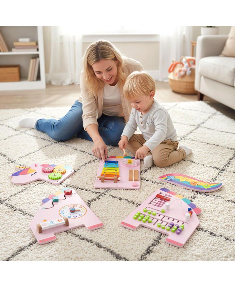 11-in-1 Montessori Wall-Mounted Busy Board