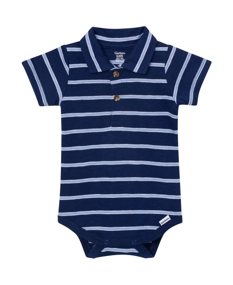 Baby Boys'(0-3 M to 18 M ) Polo Bodysuit, Stripes