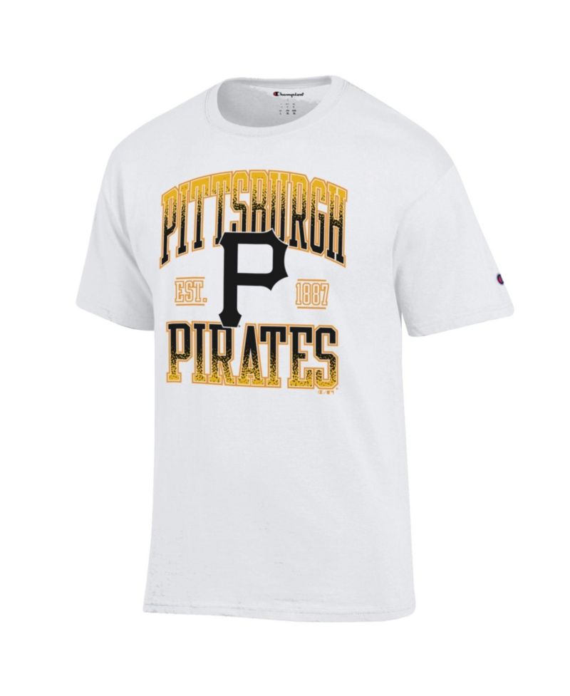Men's White Pittsburgh Pirates Team Name T-Shirt