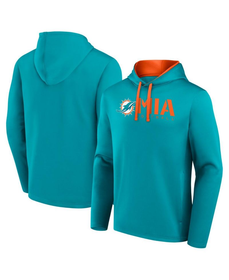 Men's Aqua Miami Dolphins Head Start Pullover Hoodie