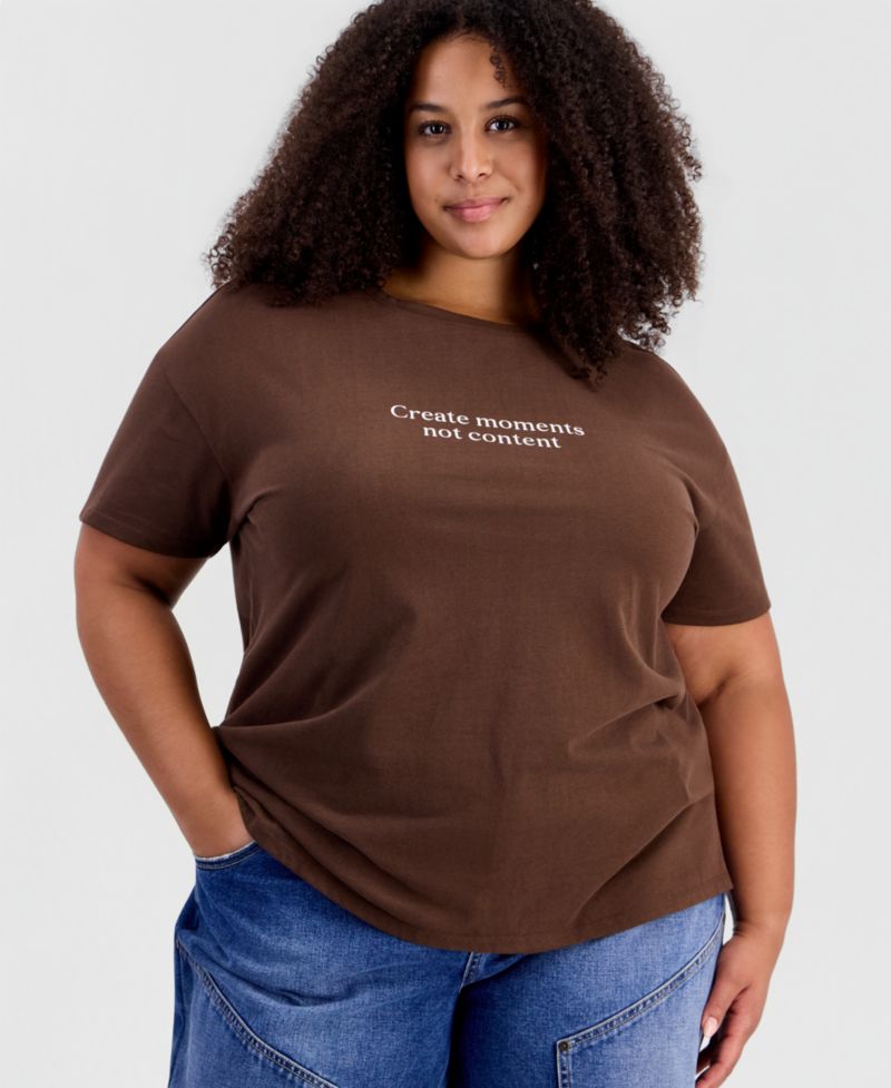 Plus Size Landscape Graphic Tee Relaxed-Fit Top