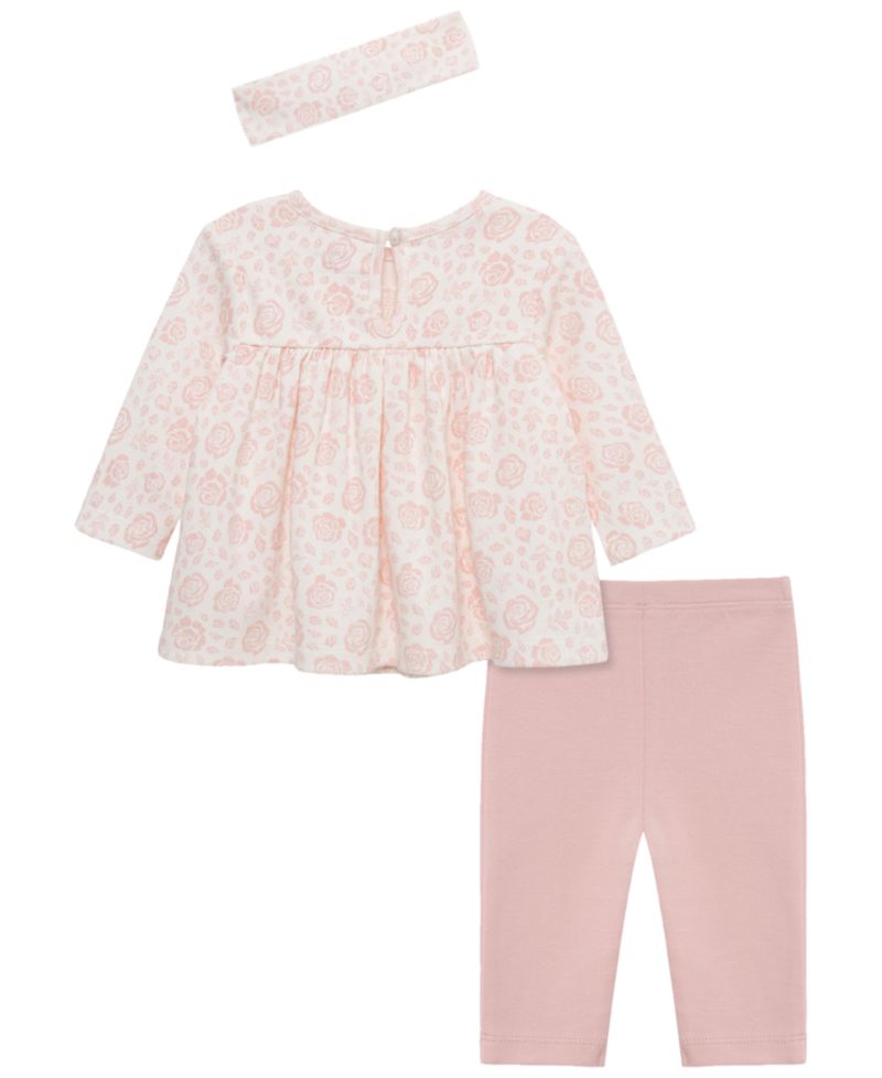 Baby Girls' Stencil Tunic Long-Sleeve Top, Leggings and Headband, 3-Piece Set