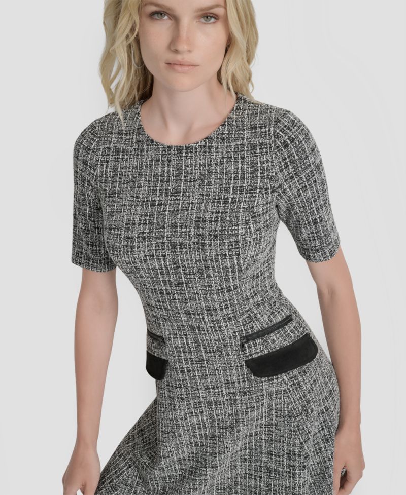 Women's Short-Sleeve Fit & Flare Dress