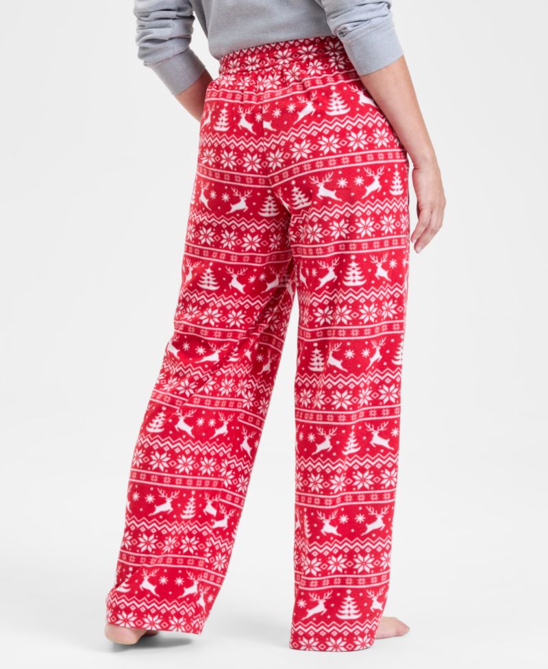 Women's Deer Fair Isle Fleece Pajama Pants