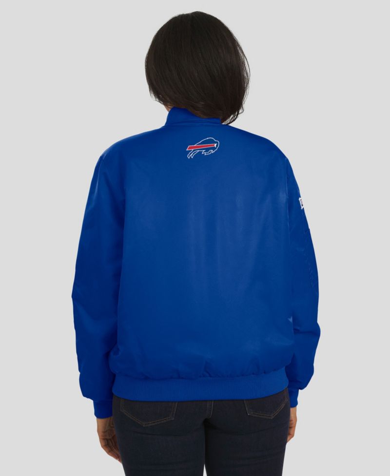 Women's Royal Buffalo Bills Patch Full-Zip Bomber Jacket