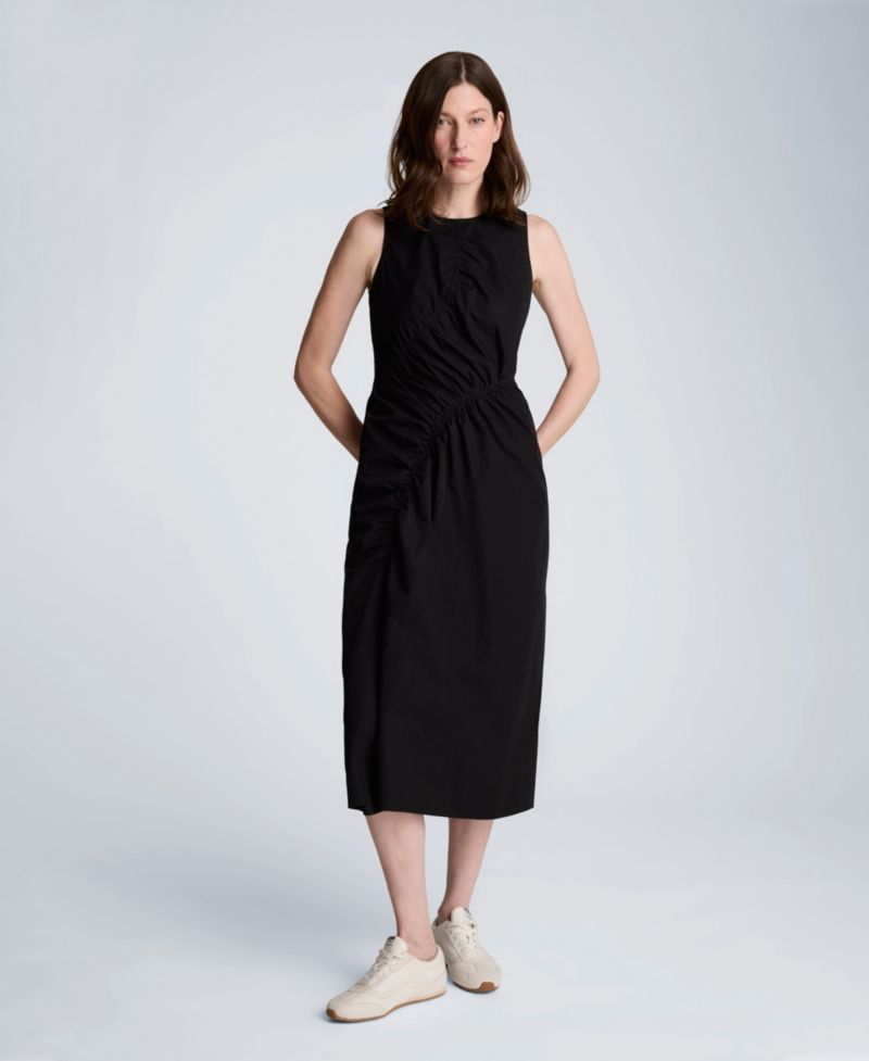 Women's A-Line Ruched Midi Dress