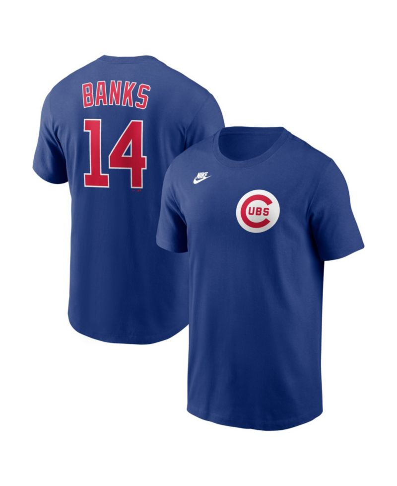 Men's Ernie Banks Rush Blue Chicago Cubs Cooperstown Collection Name & Number T-Shirt