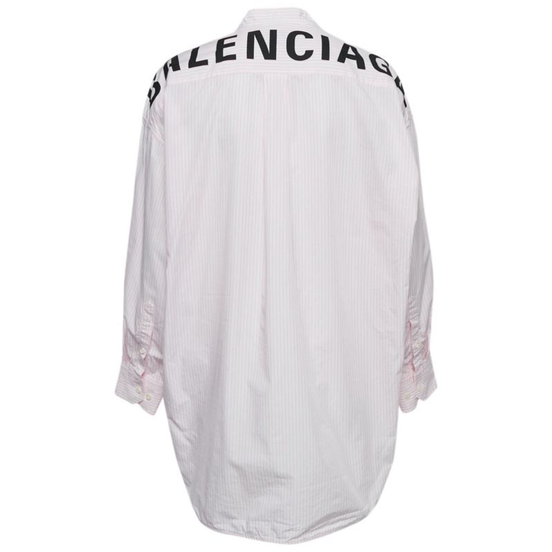 Women's Stripe Cotton Neck Tie Detail Oversized Shirt