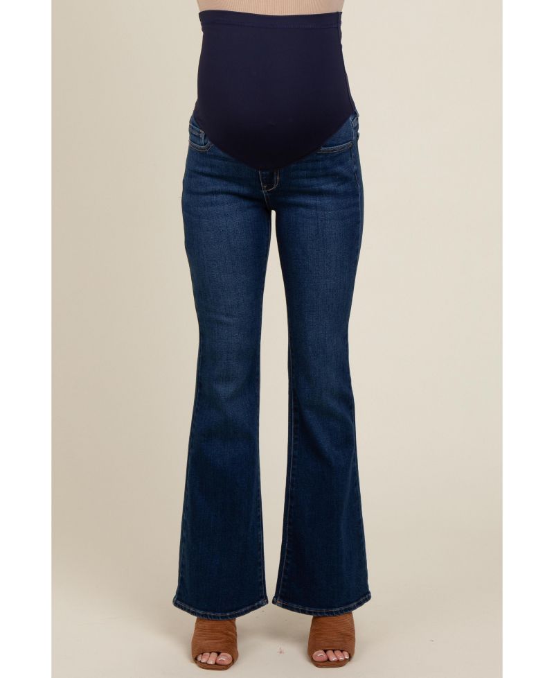 Women's Navy Blue Flare Leg Jeans