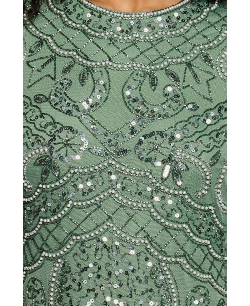 Women's Embellished Long-Sleeve Maxi Dress