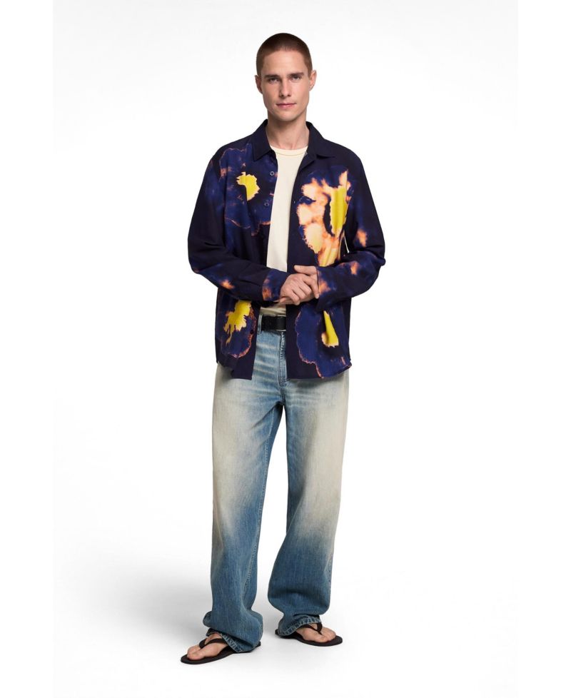 Men's Long-sleeved floral shirt