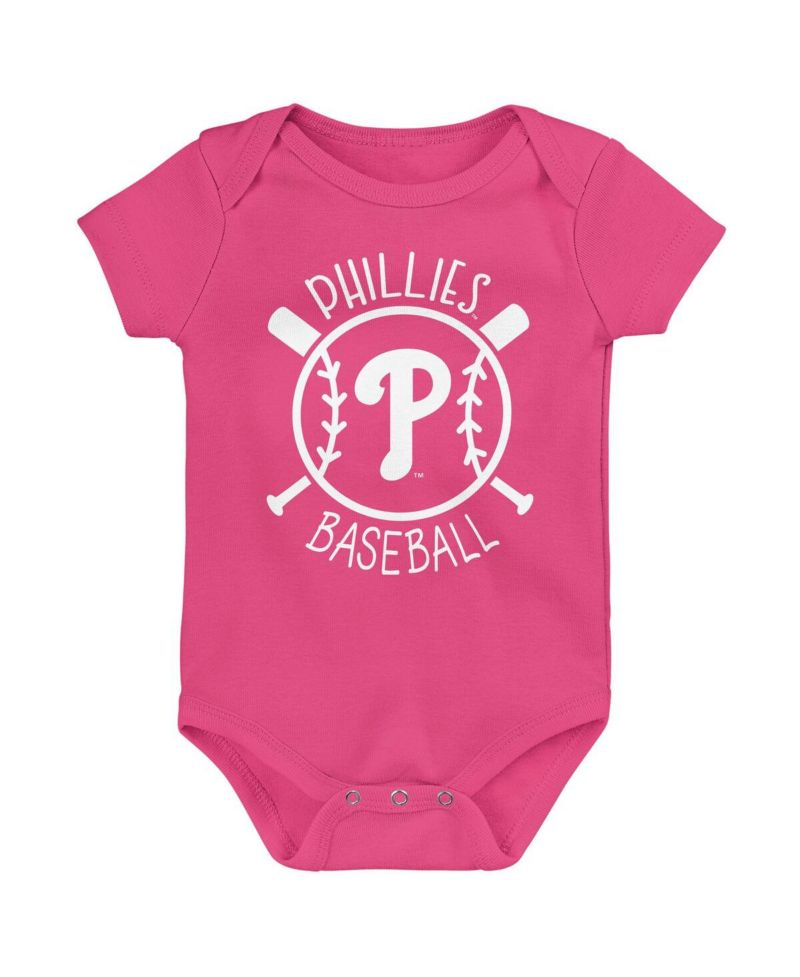 Baby Boys and Girls Philadelphia Phillies Slide Home 3-Pack Bodysuit Set