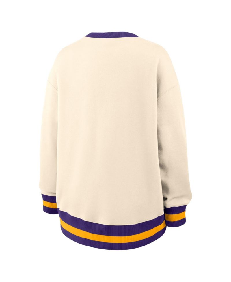 Women's Natural LSU Tigers Oversized Legacy Arch Phoenix Sweatshirt
