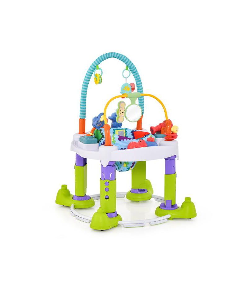 Kids 4-in-1 Baby Bouncer Activity Center with 3 Adjustable Heights-Green