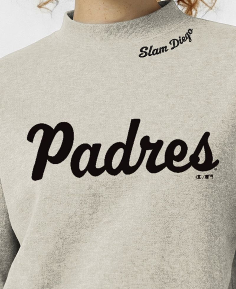 Women's San Diego Padres Triumph Tri-Blend Mock Neck Fleece-Lined Sweatshirt