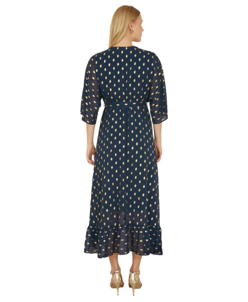 Women's Foil Print Wrap Over Dress
