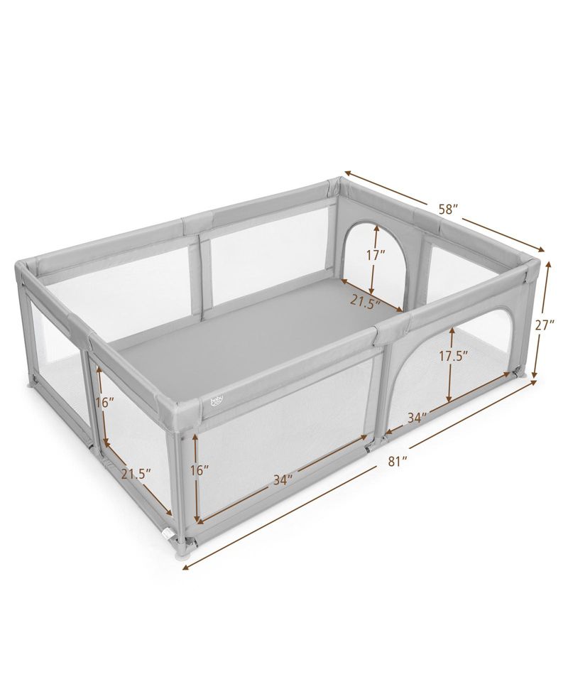 Extra-Large Baby Playpen with Safety Fence and 50 Colorful Ocean Balls