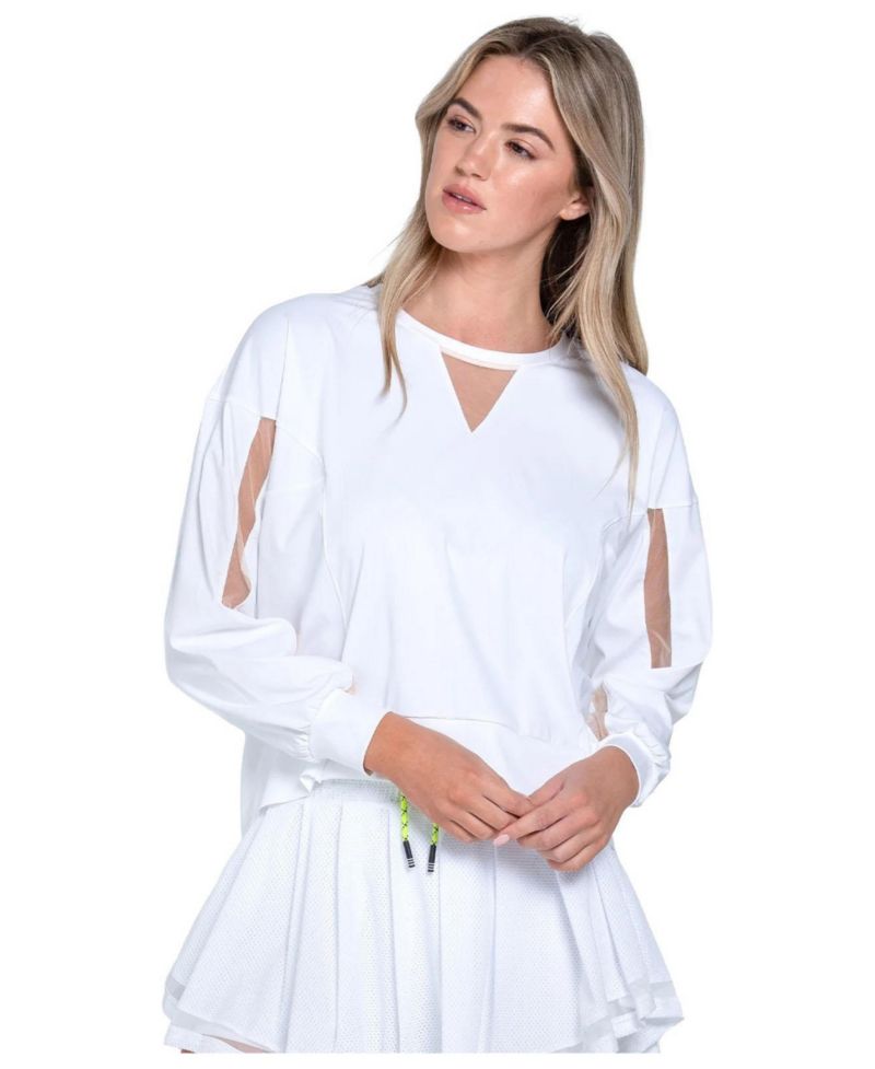 Women's Be Tulle Long-Sleeve Tulle Mesh Pullover