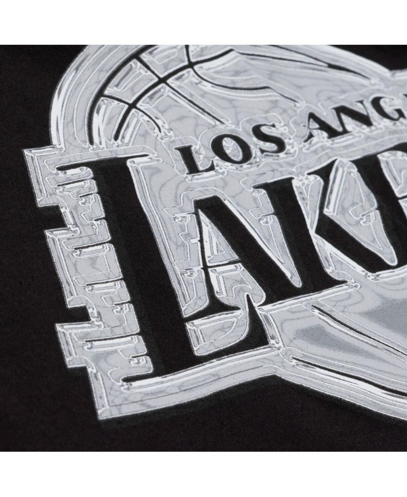 Mitchell Ness Men's Black Los Angeles Lakers Chrome Heritage T-Shirt