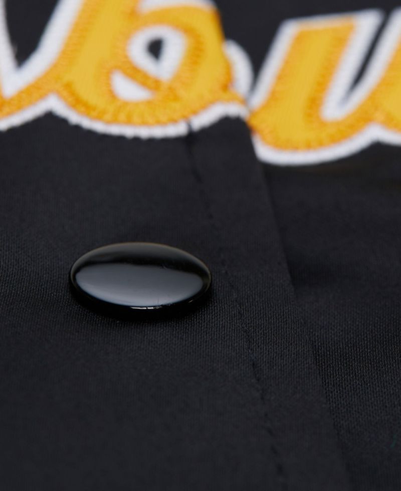 Women's Black Pittsburgh Steelers Full-Snap Satin Jacket