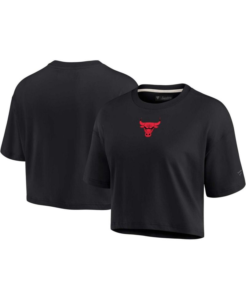 Women's Black Chicago Bulls Elements Super Soft Boxy Cropped T-Shirt