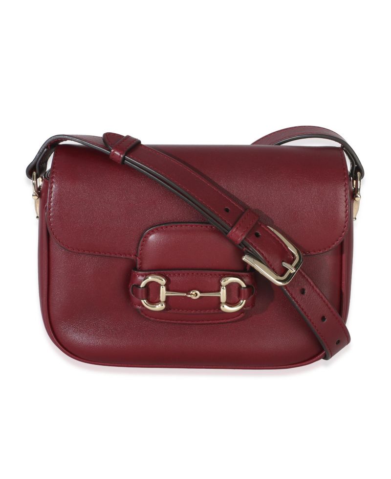 Red Soft Calfskin Horsebit 1955 Small Shoulder Bag