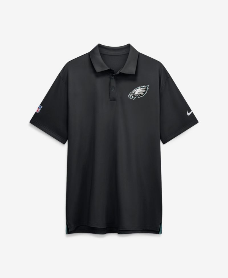 Men's Black Philadelphia Eagles Sideline Powerful Blocking Dri-FIT Tour Polo Shirt
