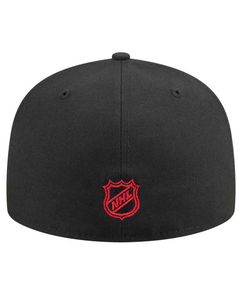 Men's Black Chicago Blackhawks Oversized Arch 59Fifty Fitted Hat